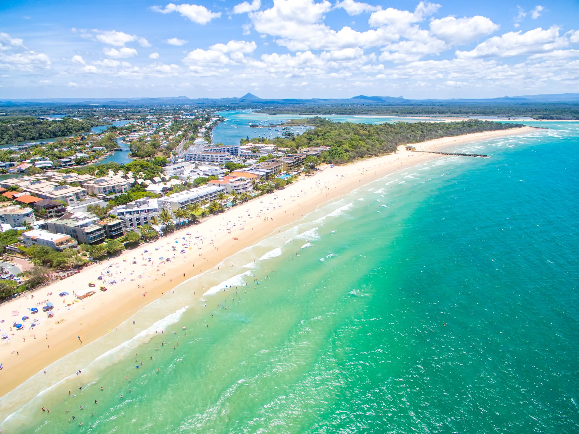 Aerial view of Noosa in the sunshine coast