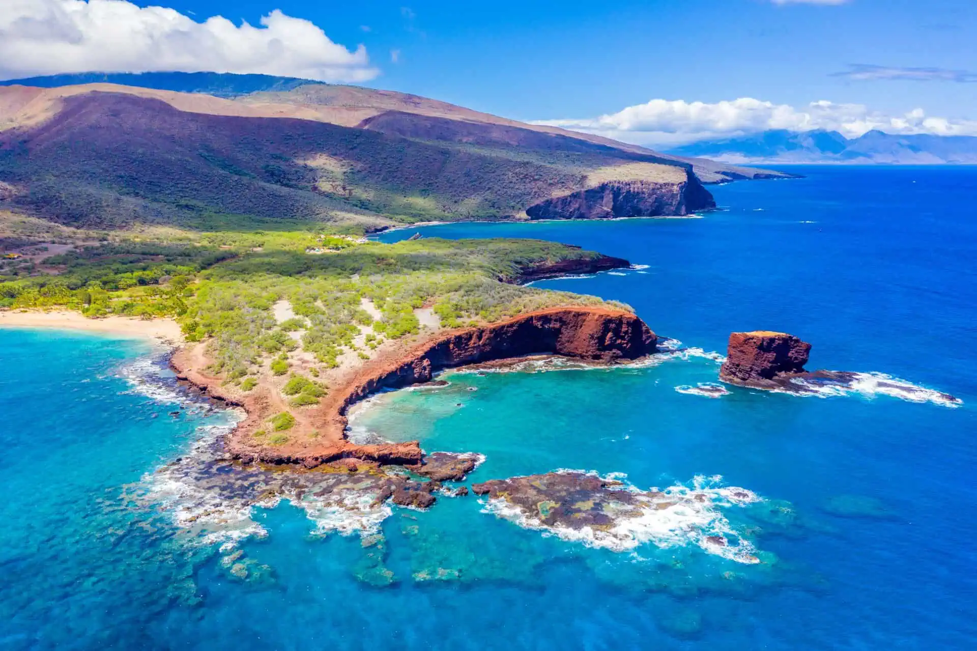 夏威夷有Bahía和海滩Hulopo'e, Roca dulce (Pu'u Pehe)
