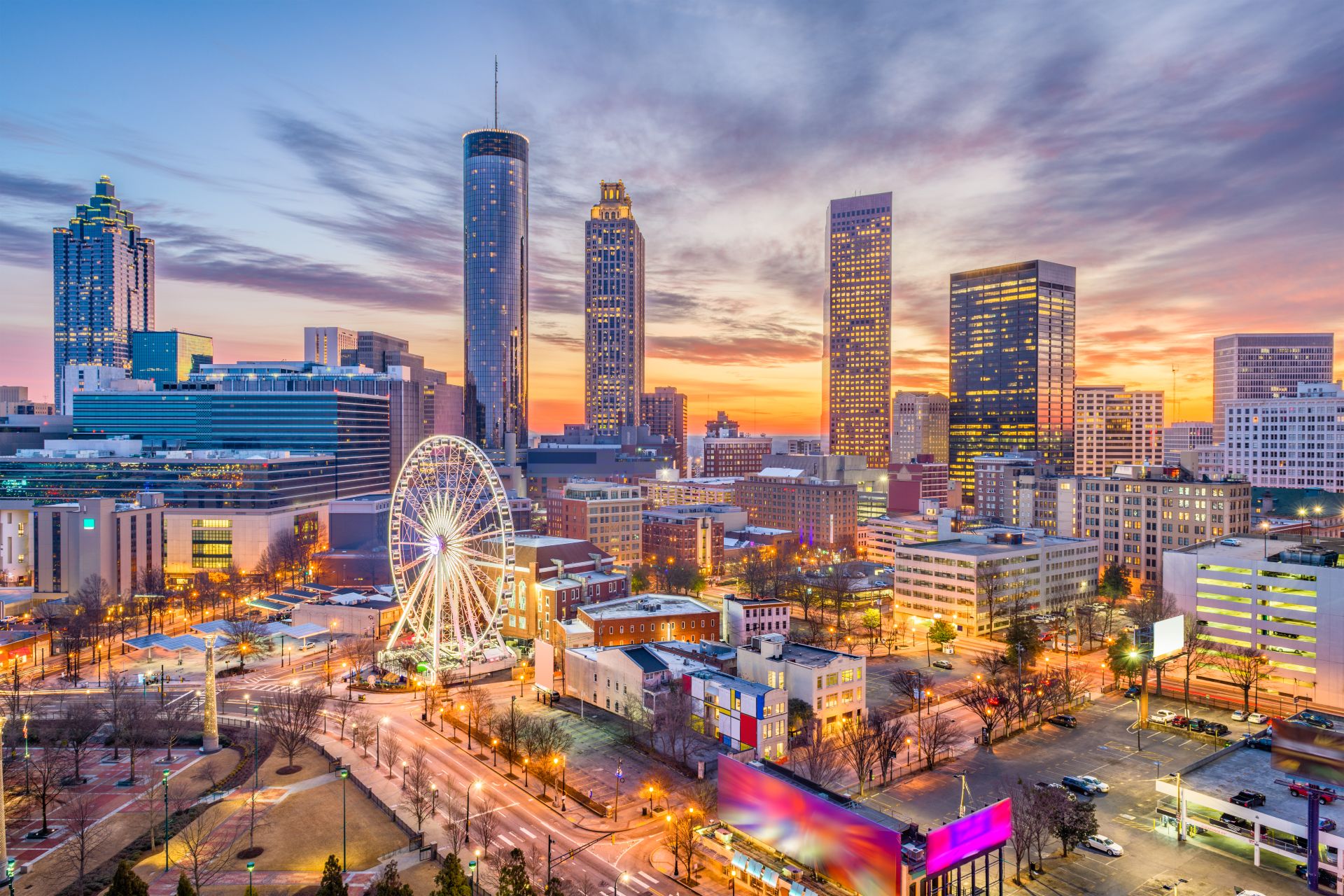 Vue aérienne de la ville d'Atlanta, Géorgie, USA