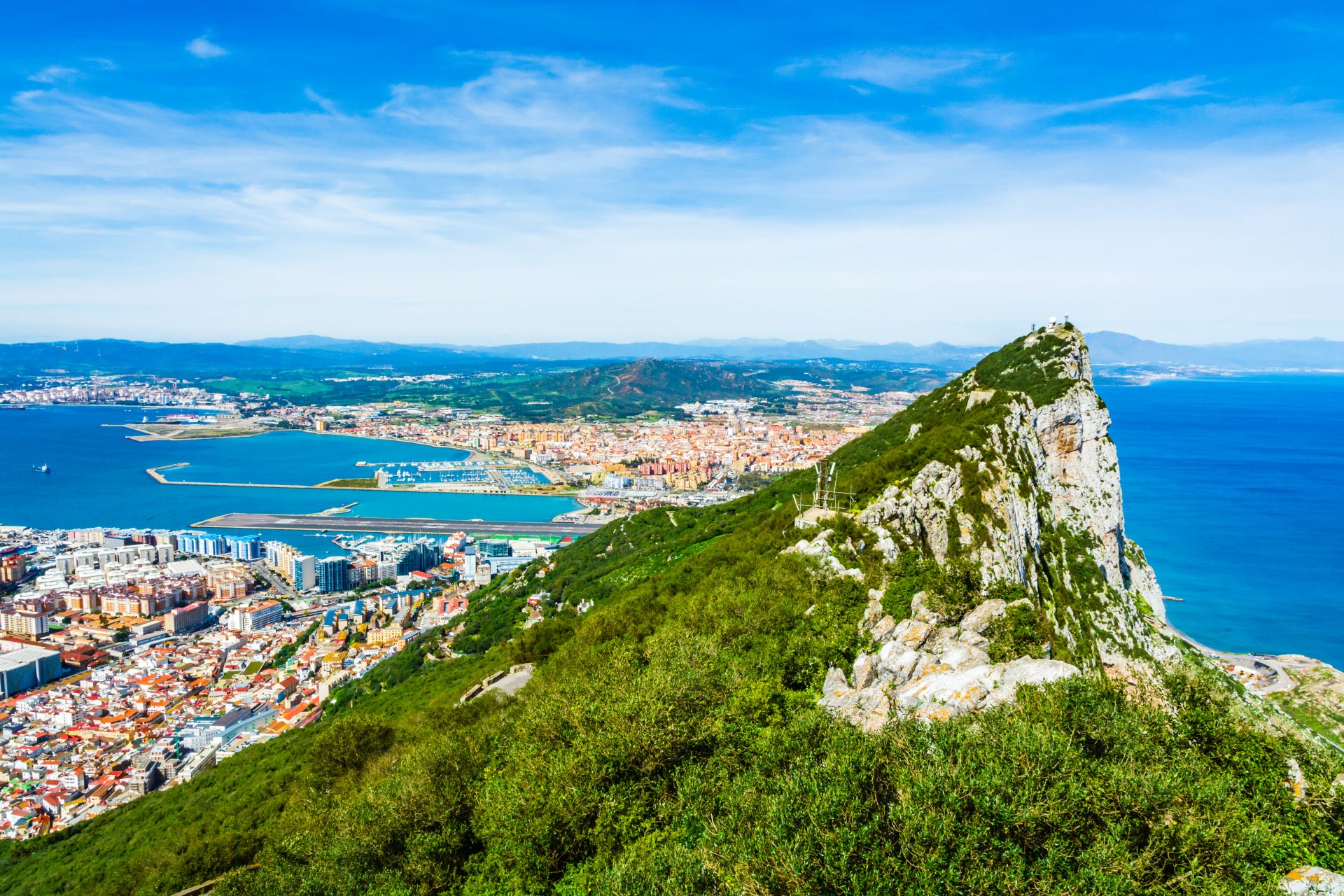 Gibraltar, UK : La pointe du rocher de Gibraltar.