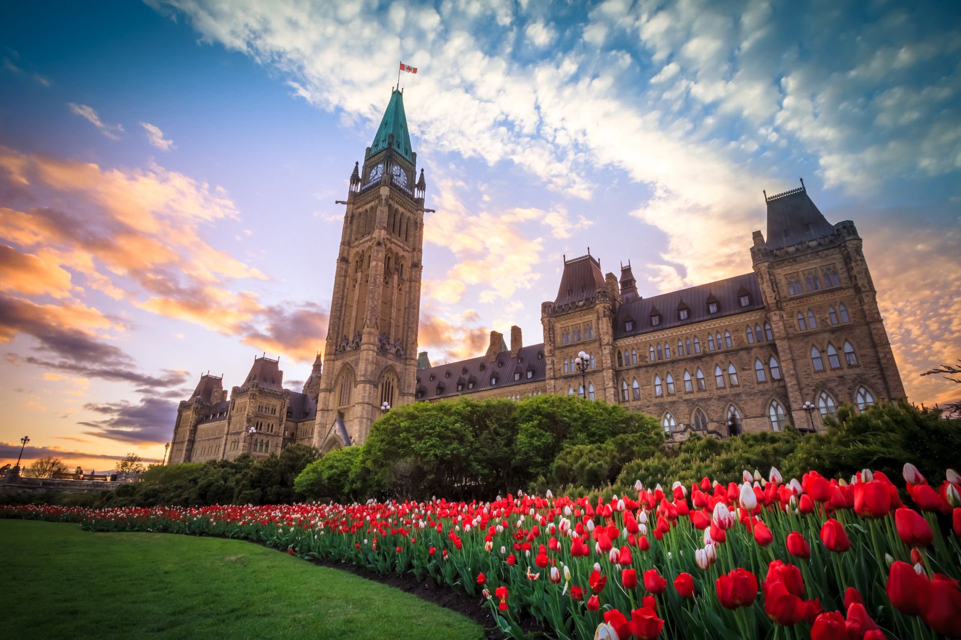 渥太华的加拿大议会大厦景观
