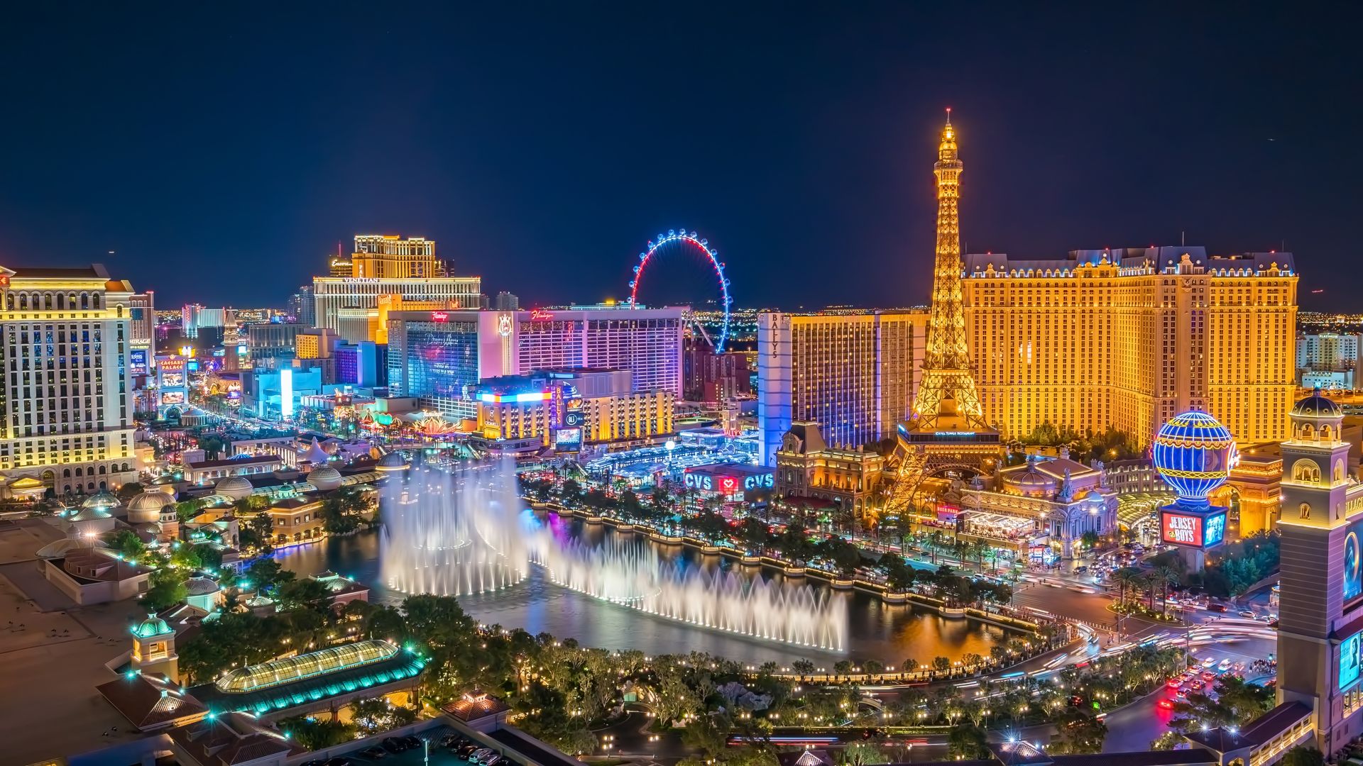 Vue panoramique du Strip de Las Vegas
