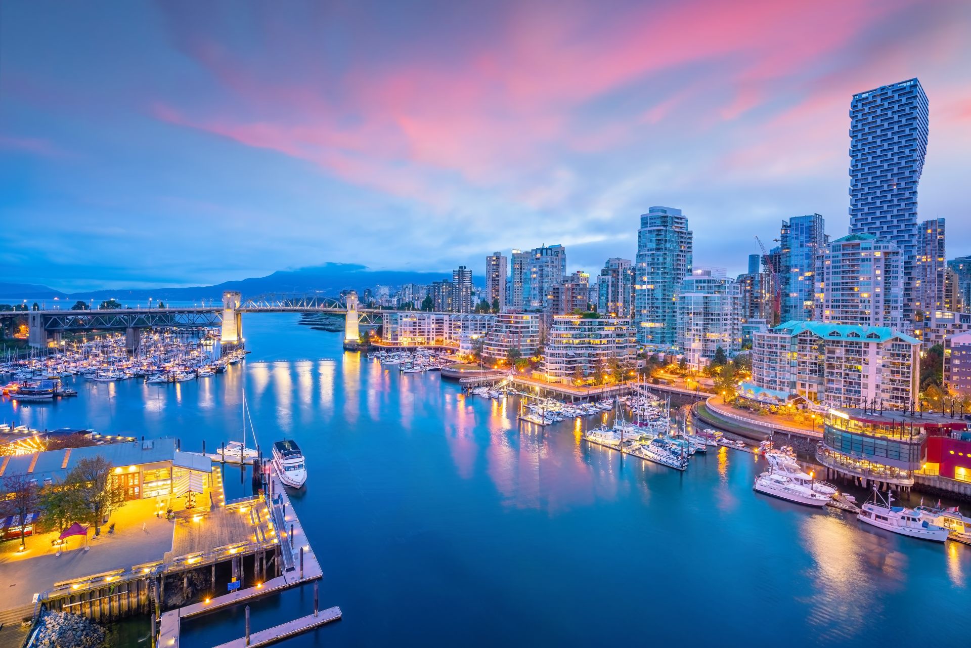 vista sullo skyline del centro di Vancouver
