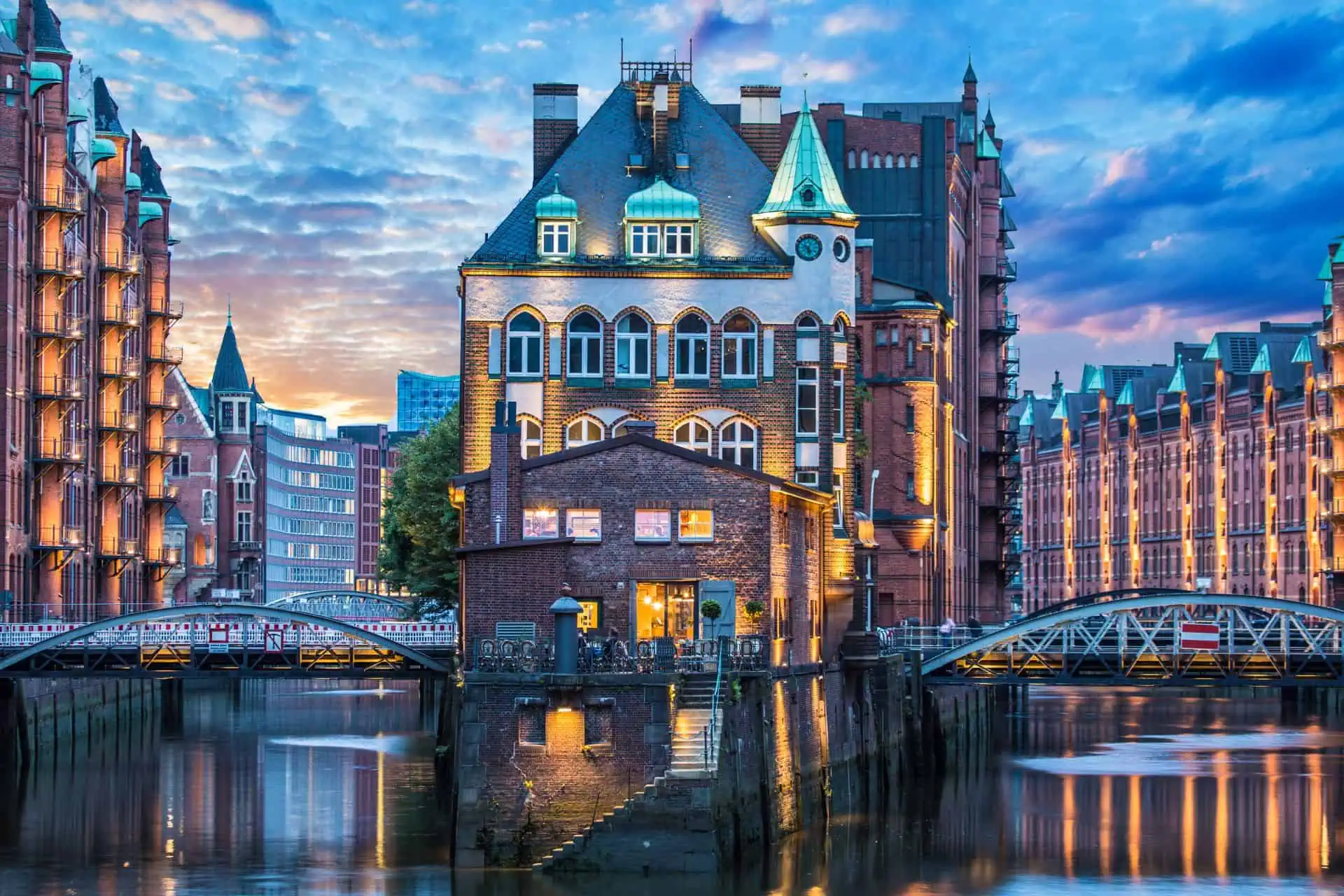 汉堡的仓库区（Speicherstadt）。