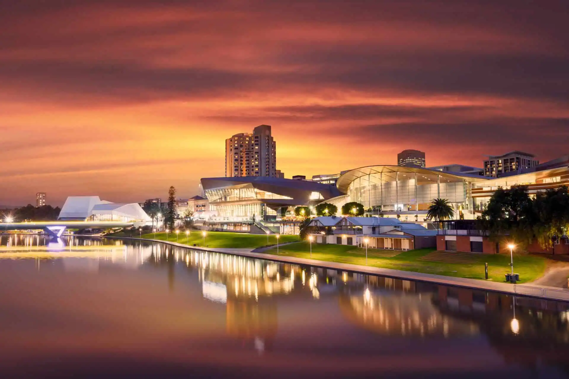 The beautiful Torrens River in Adelaide, South Australia