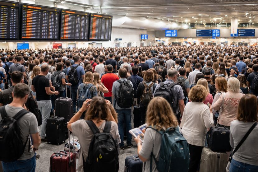 Busy Airport in Europe causing flight delays