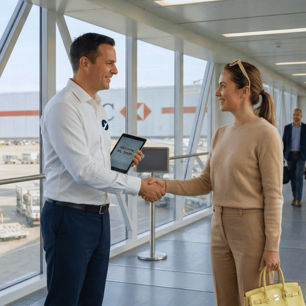 airport arrival meetn and greet